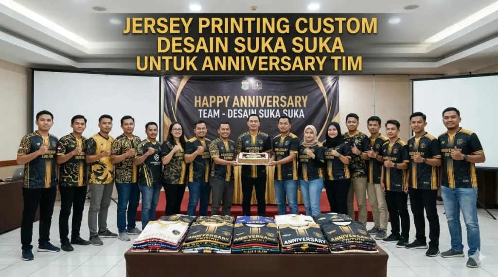 Jersey Printing Custom Desain Suka Suka untuk Anniversary Tim